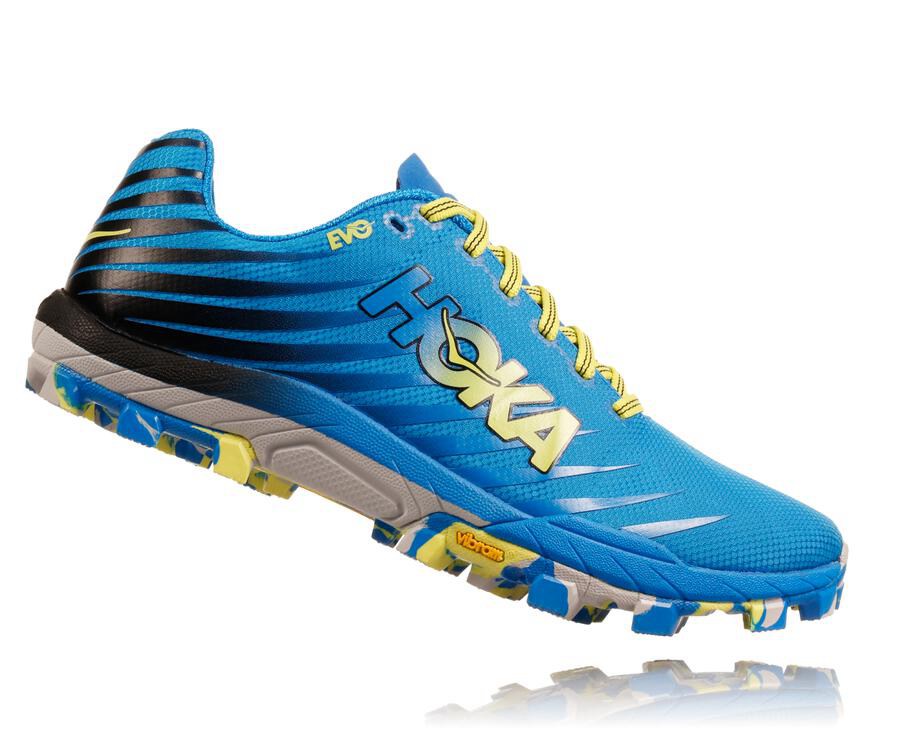 Zapatillas Trail Hoka One One Hombre - Evo Jawz - Azules - CLE391470